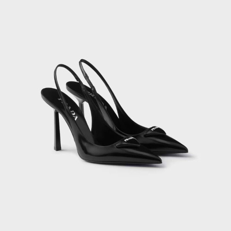 Prada - Décolleté slingback in pelle spazzolata