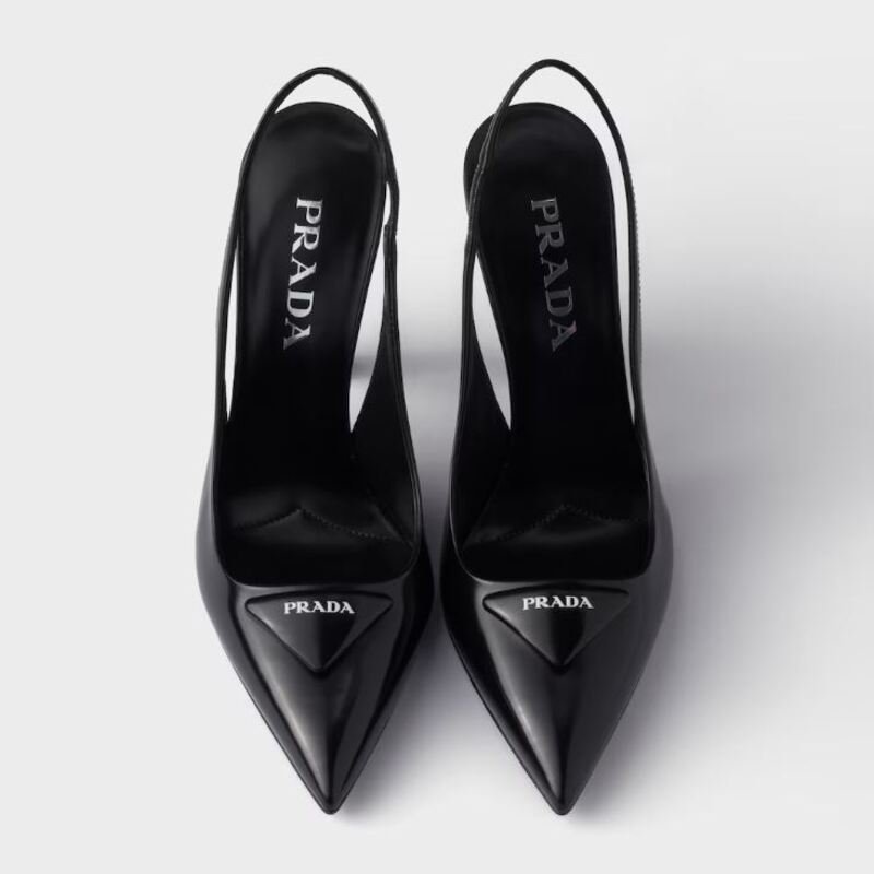 Prada - Décolleté slingback in pelle spazzolata