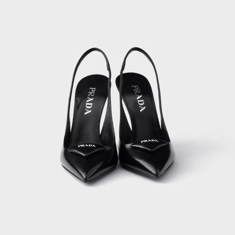 Prada - Décolleté slingback in pelle spazzolata